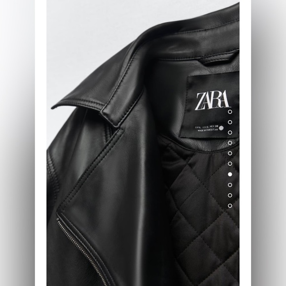 Zara  cropped genuine leather jacket LIMITED EDITION - Picture 5 of 12